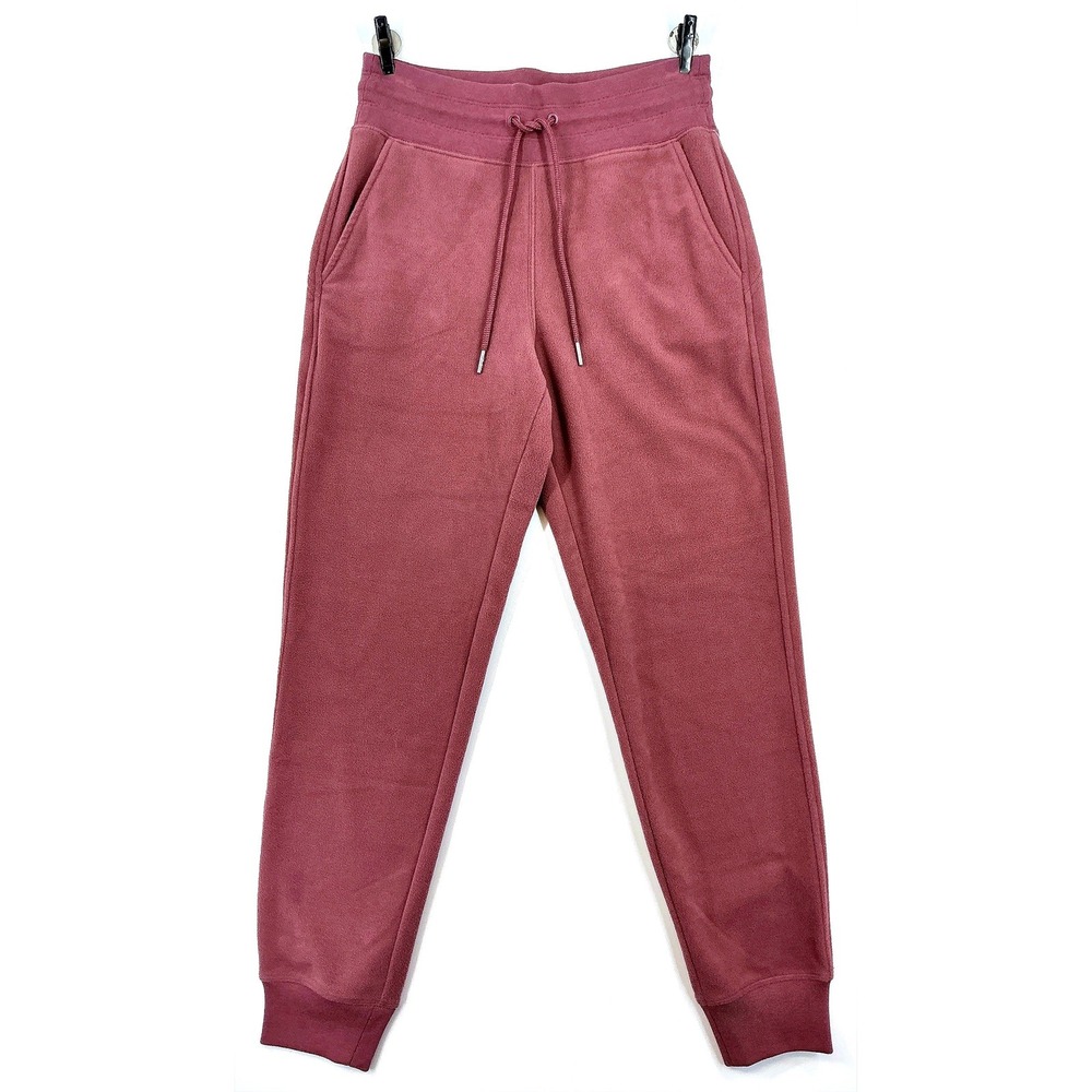 Athleta Balance Microfleece Jogger Rose Pink Lounge Athleisure XS NWT Cabincore